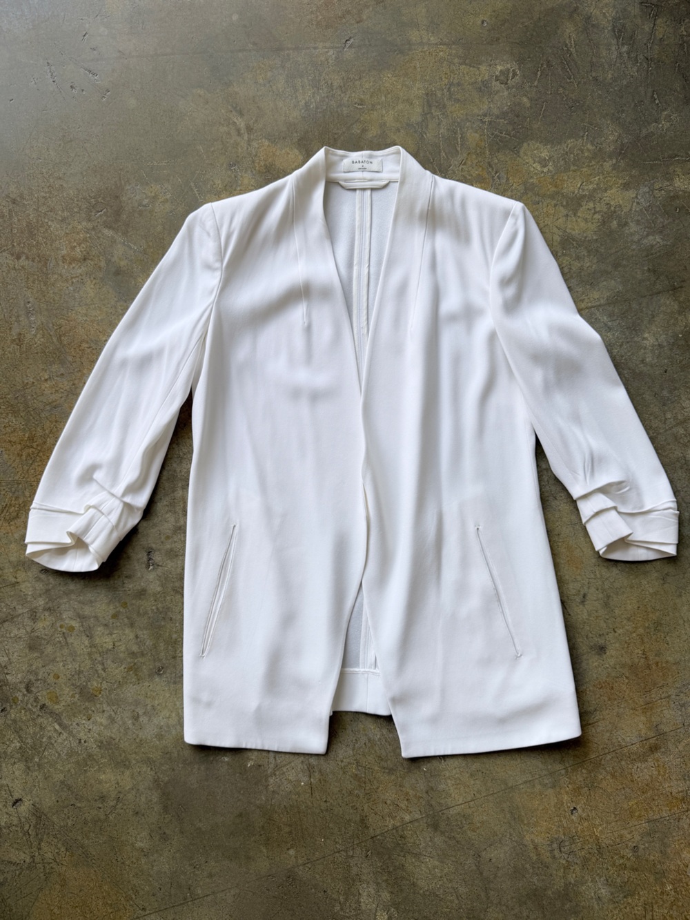 Babaton White Open-Front Blazer